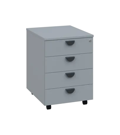 TKC - 01 kontejner pojízdný, 4-zásuvkový, deska 18 mm, centrální zámek, šedá TKC - 01 kontejner pojízdný, 4-zásuvkový, deska 18 mm, centrální zámek, šedá